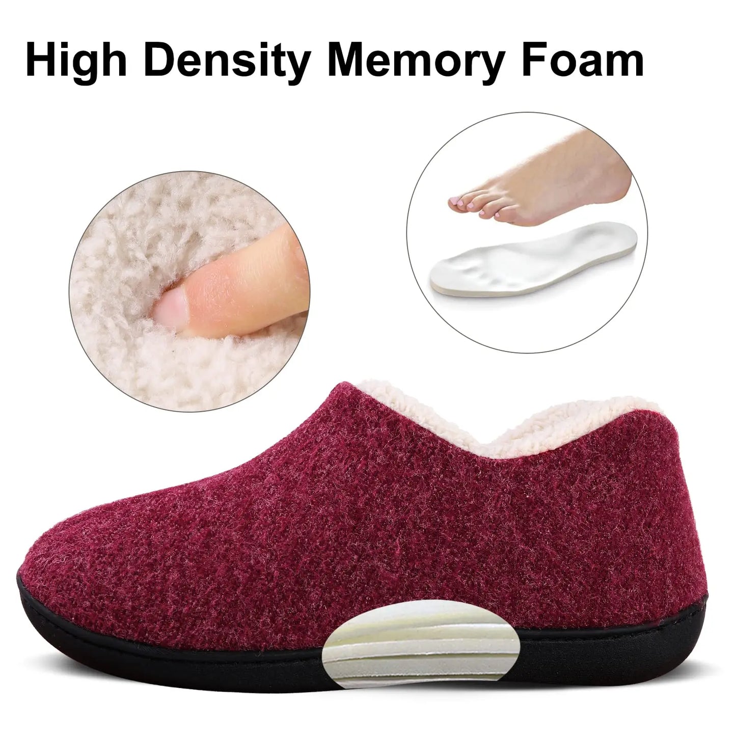 Comwarm Warm Cotton Slippers For Women Winter Short Plush House Slippers Anti slip Soft Warm Home Fur Shoes Indoor Fluffy Slides