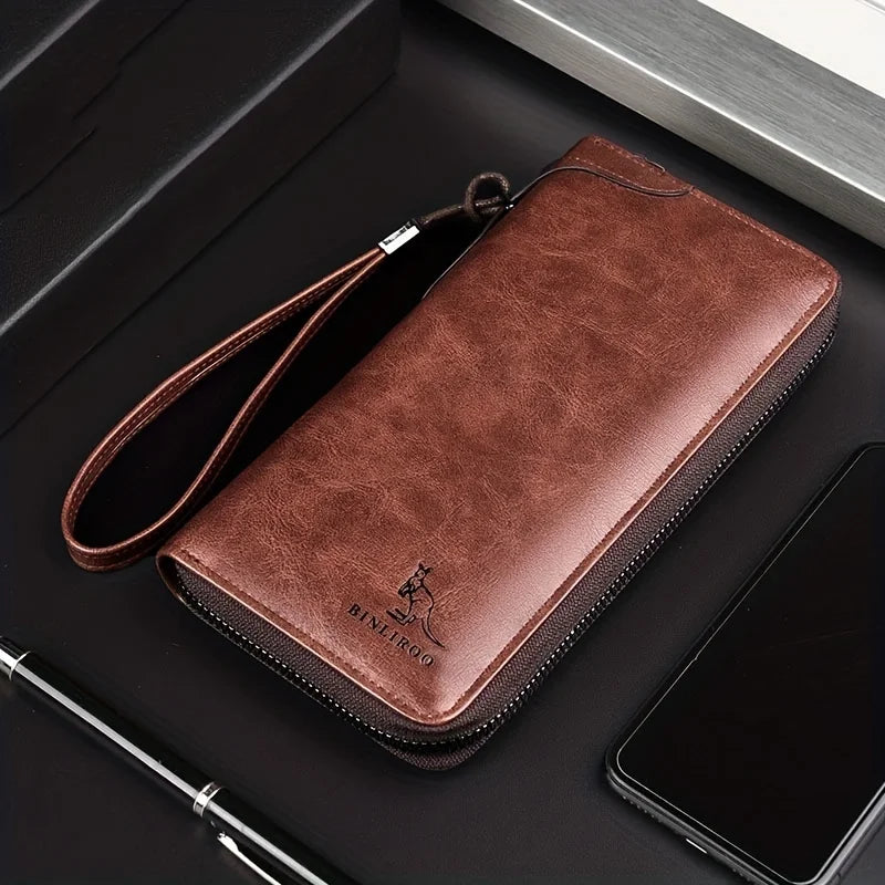 Men's Long Zipper Wallet High Quality Leather Wallet For Men