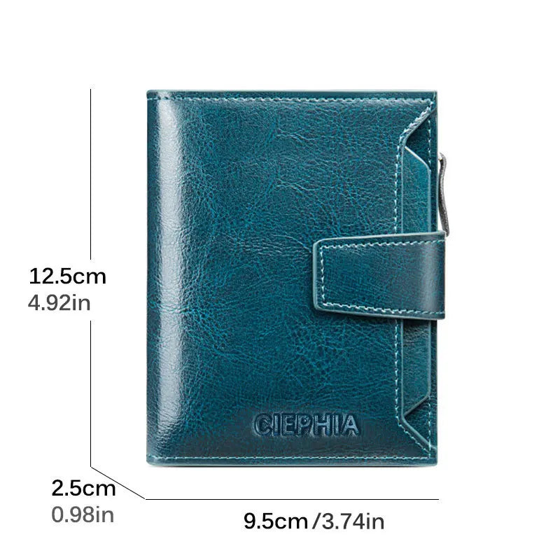 Genuine Leather Wallet with RFID Blocking