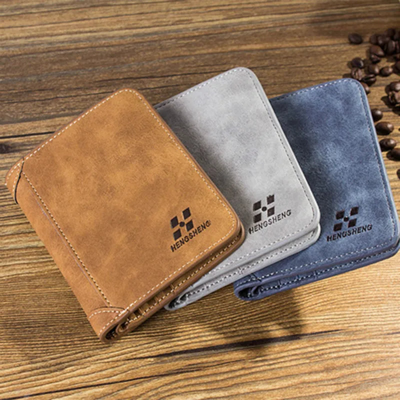 Men's Wallet Leather Billfold Slim Cowhide Credit Card/ID Holders Luxury Business Foldable Wallet