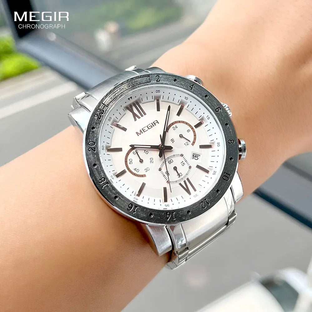 Megir fashion quartz watch for man waterproof luminous wrist watch