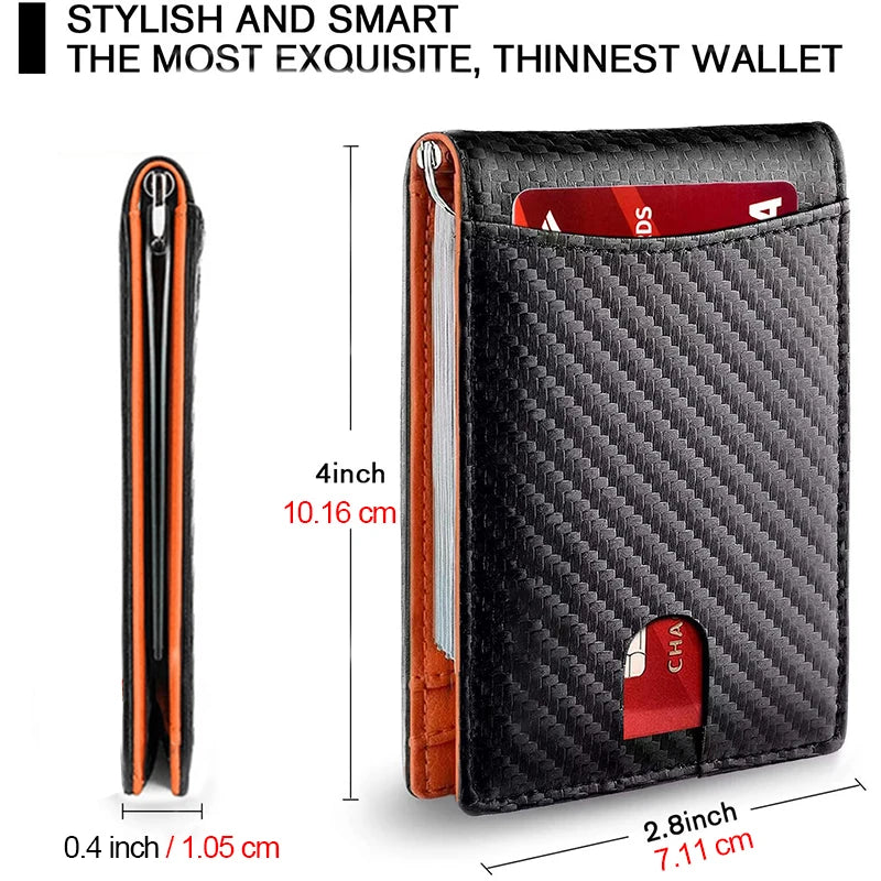 Rfid Leather Men Wallet Slim Card Holder