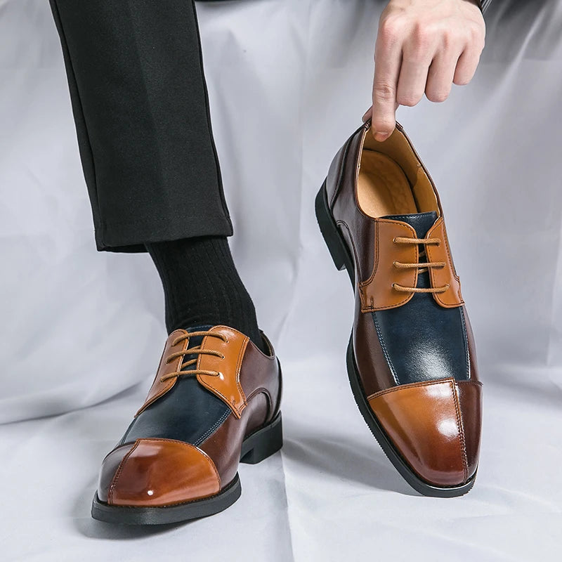 Handmade Men's Wingtip Oxford Shoes  Men's Formal Leather Shoes Classic Business Formal Men's Prom Shoe