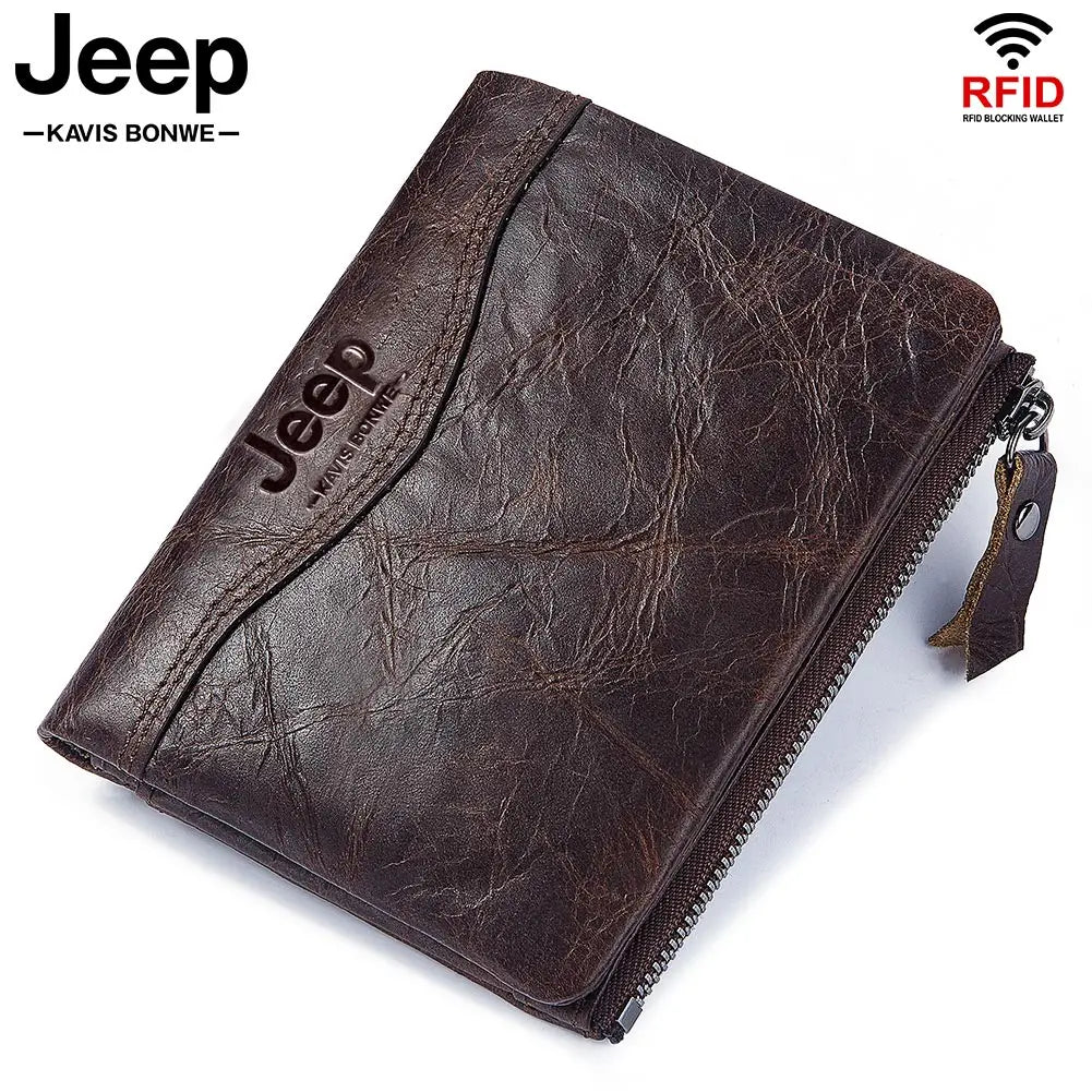 Top Quality Genuine Cow Leather Wallet Men Hasp Design