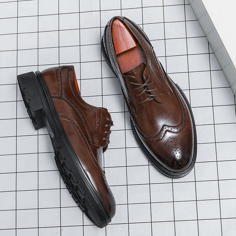 Men Business Formal Shoes Man Oxford Casual Shoes Comfortable Fashion Derby Shoes Luxury Leather Shoes