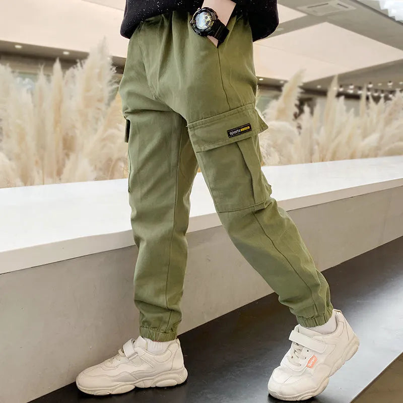 2023 New Spring Autumn Boys Pants Casual Long Style Trousers For Kids 3-12 Years Old Teenage Children Sport Outdoor Pants