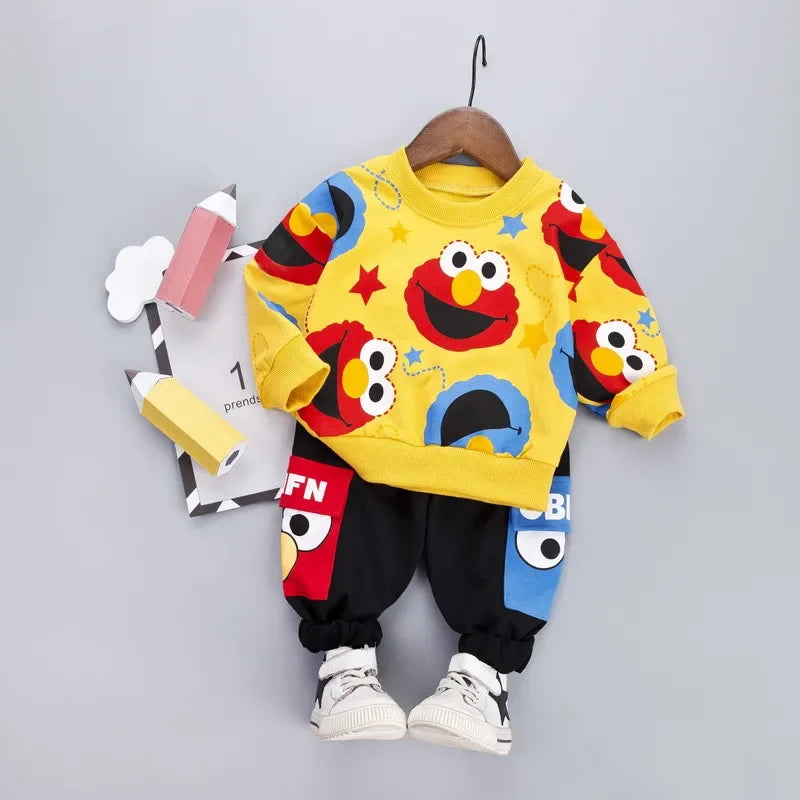 Spring Baby Boys Girls Casual Clothes Kids Cartoon T-Shirt Pants 2Pcs/Set Infant Cotton Clothing Set Children Fashion Tracksuit