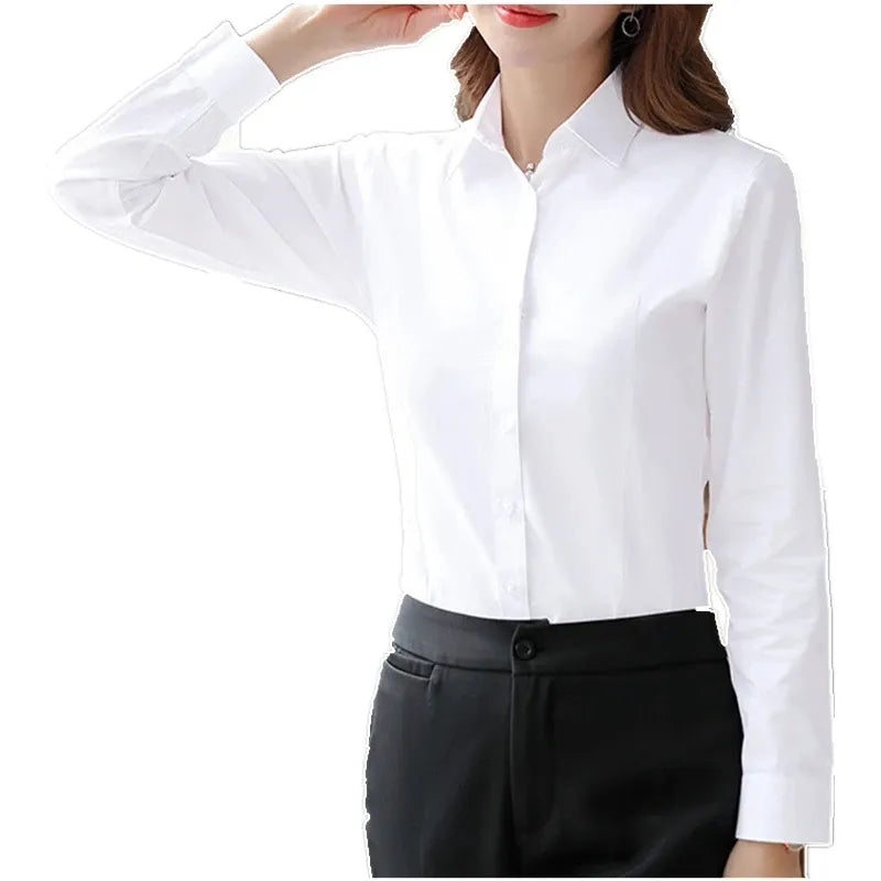 Elegant Women Shirts Long Sleeve Blouse Office Lady business