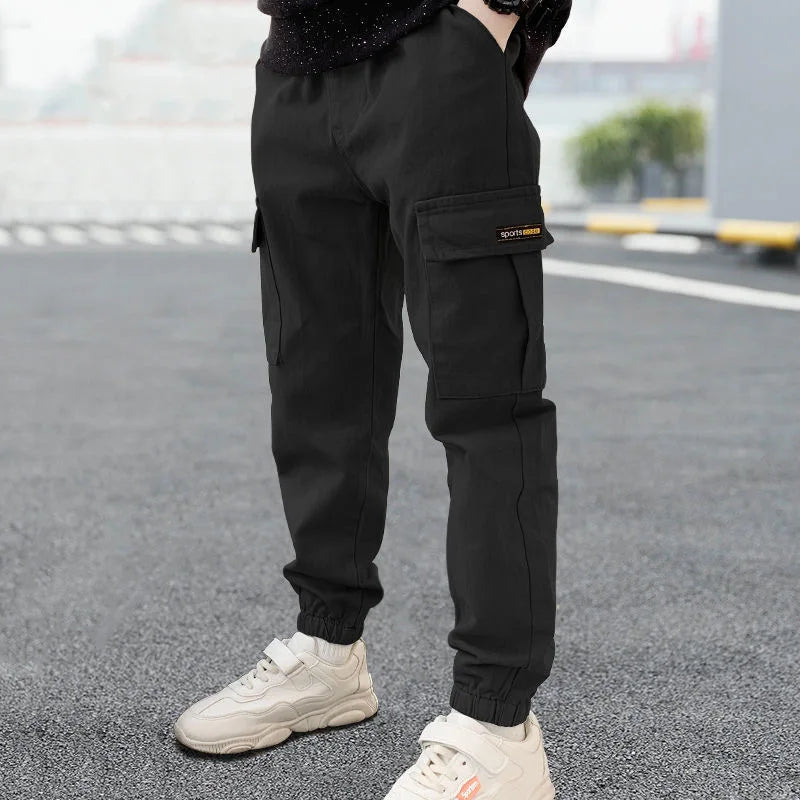 2023 New Spring Autumn Boys Pants Casual Long Style Trousers For Kids 3-12 Years Old Teenage Children Sport Outdoor Pants