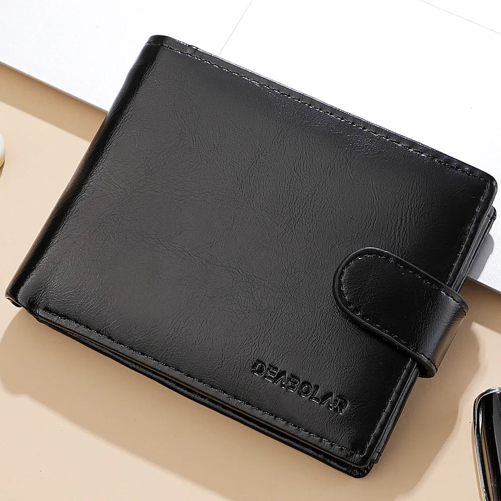 High Capacity Men's Hasp Leather Wallet Multiple Card Slots Card  Wallet