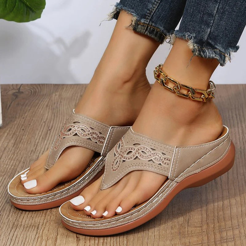 Clip Toe Wedge Sandals Women  Summer Thick Platform Beach Sandals