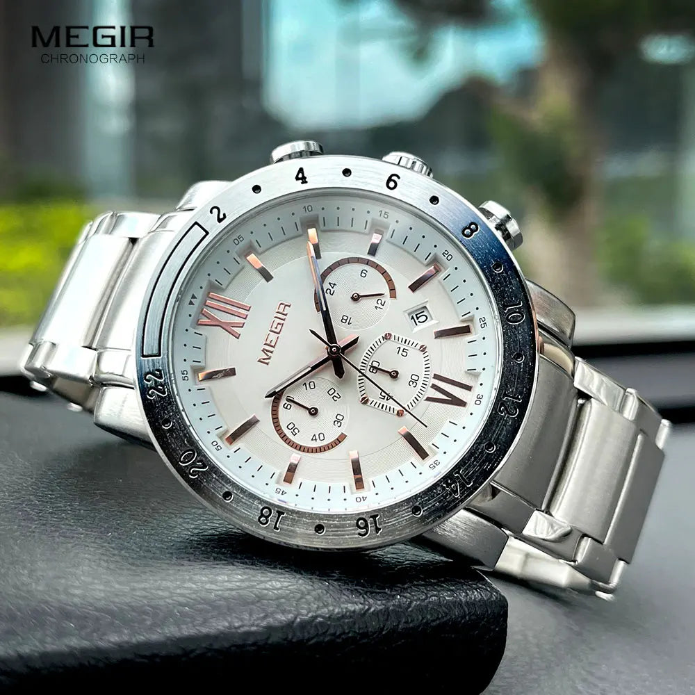 Megir fashion quartz watch for man waterproof luminous wrist watch