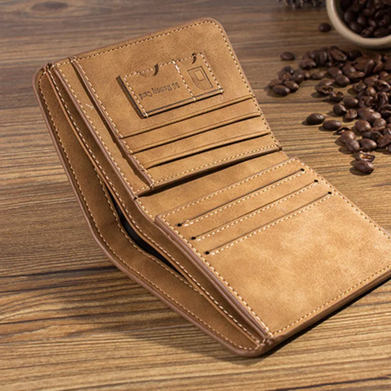 Men's Wallet Leather Billfold Slim Cowhide Credit Card/ID Holders Luxury Business Foldable Wallet