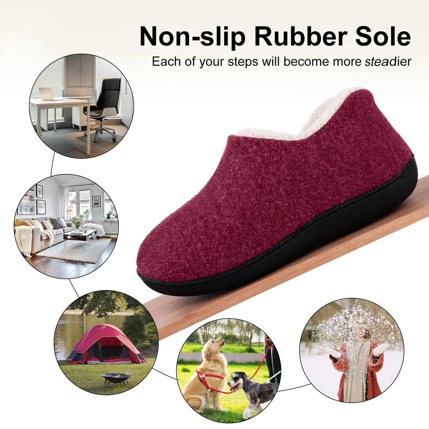 Comwarm Warm Cotton Slippers For Women Winter Short Plush House Slippers Anti slip Soft Warm Home Fur Shoes Indoor Fluffy Slides